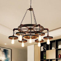 3/7 Heads Gear Pendant Lighting Open Bulb Antique Chandelier - Rebooters