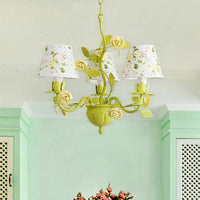 Tapered Bedroom Pendant Chandelier Traditional Metal Green Fixture - Rebooters