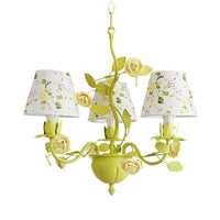 Tapered Bedroom Pendant Chandelier Traditional Metal Green Fixture - Rebooters