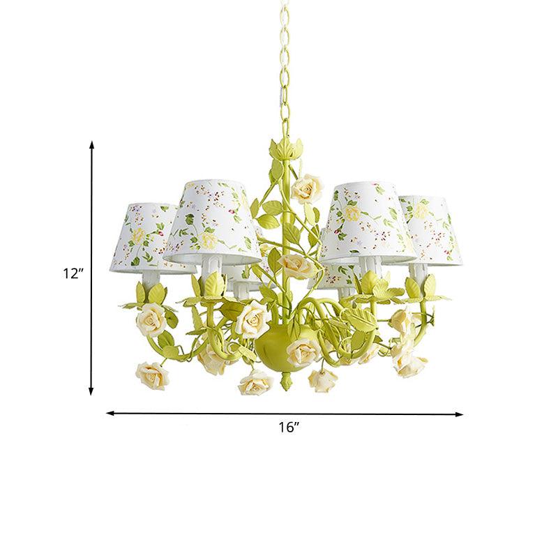 Tapered Bedroom Pendant Chandelier Traditional Metal Green Fixture - Rebooters