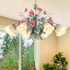 Metal Green Chandelier Light Fixture Flared 5/8 Bulbs - Rebooters
