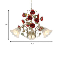 Beige 3/6/8 Lights Hanging Chandelier Metal Flower Pendant - Rebooters
