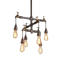 Black 2/4/6 Lights Chandelier Light Fixture Vintage Style - Rebooters