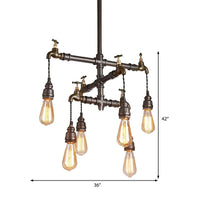 Black 2/4/6 Lights Chandelier Light Fixture Vintage Style - Rebooters