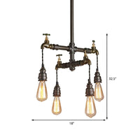 Black 2/4/6 Lights Chandelier Light Fixture Vintage Style - Rebooters