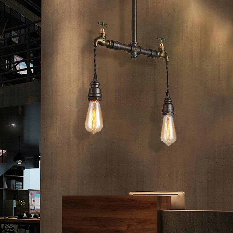 Black 2/4/6 Lights Chandelier Light Fixture Vintage Style - Rebooters