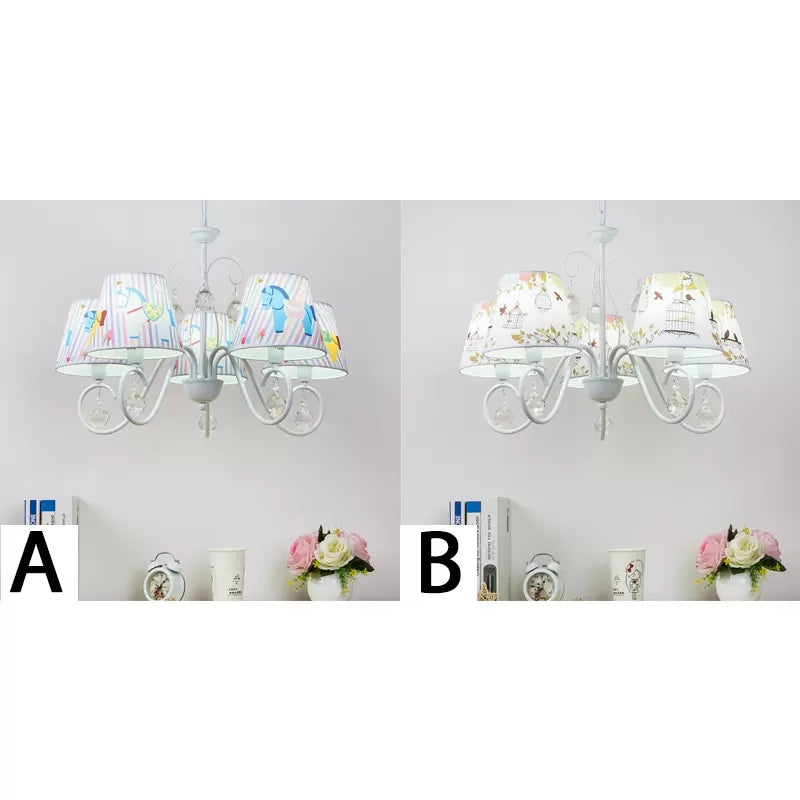 Cartoon Pony Hanging Light 5-Light White Chandelier - Rebooters