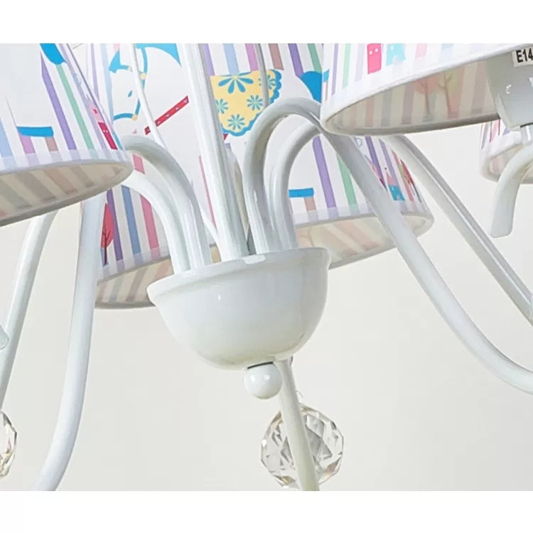 Cartoon Pony Hanging Light 5-Light White Chandelier - Rebooters
