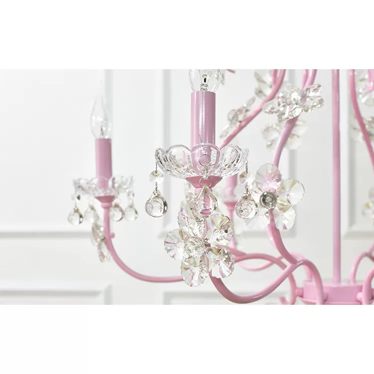 Candle Shape Chandelier with Clear Crystal Kids Metal Light - Rebooters