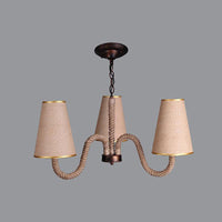 Beige 3/5/8 Heads Ceiling Chandelier Antiqued Rope Light Fixture - Rebooters