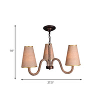 Beige 3/5/8 Heads Ceiling Chandelier Antiqued Rope Light Fixture - Rebooters