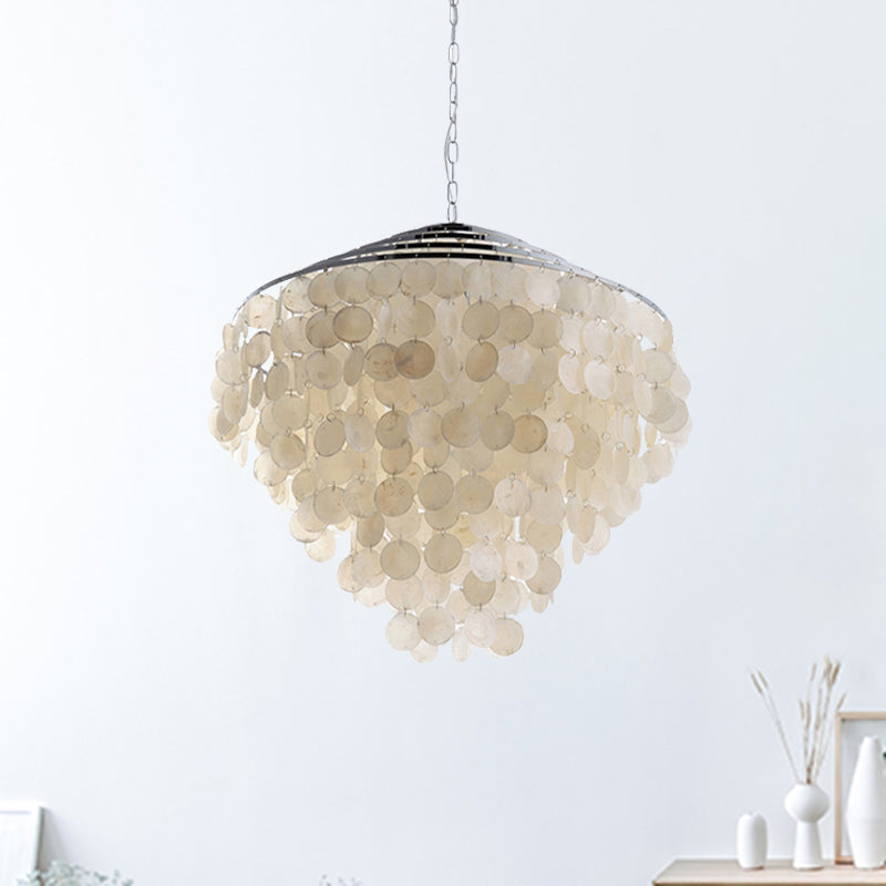 Waterfall Chandelier Light Fixture Modernism Shell 4 Lights - Rebooters