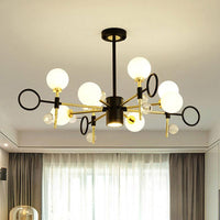 6/8 Light Hanging Chandelier Modern Nordic Style Black Pendant Light - Rebooters