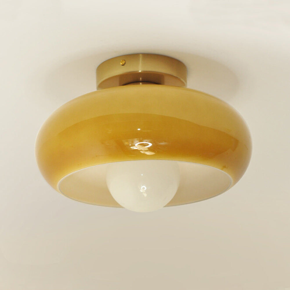 Mid Century Glass Modern Flush Mount Ceiling Light Fixture - Rebooters