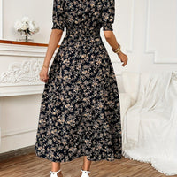 Floral Print Maxi Dress with Puff Sleeves for Women Rebooters Maxi Women's Dresses
