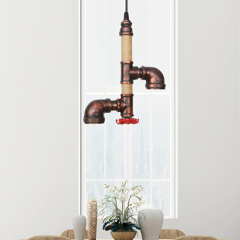 Pipe Corridor Hanging Chandelier Industrial Iron 2 Lights - Rebooters