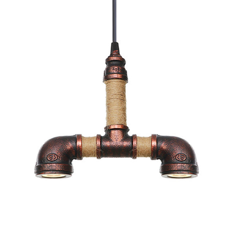 Pipe Corridor Hanging Chandelier Industrial Iron 2 Lights - Rebooters