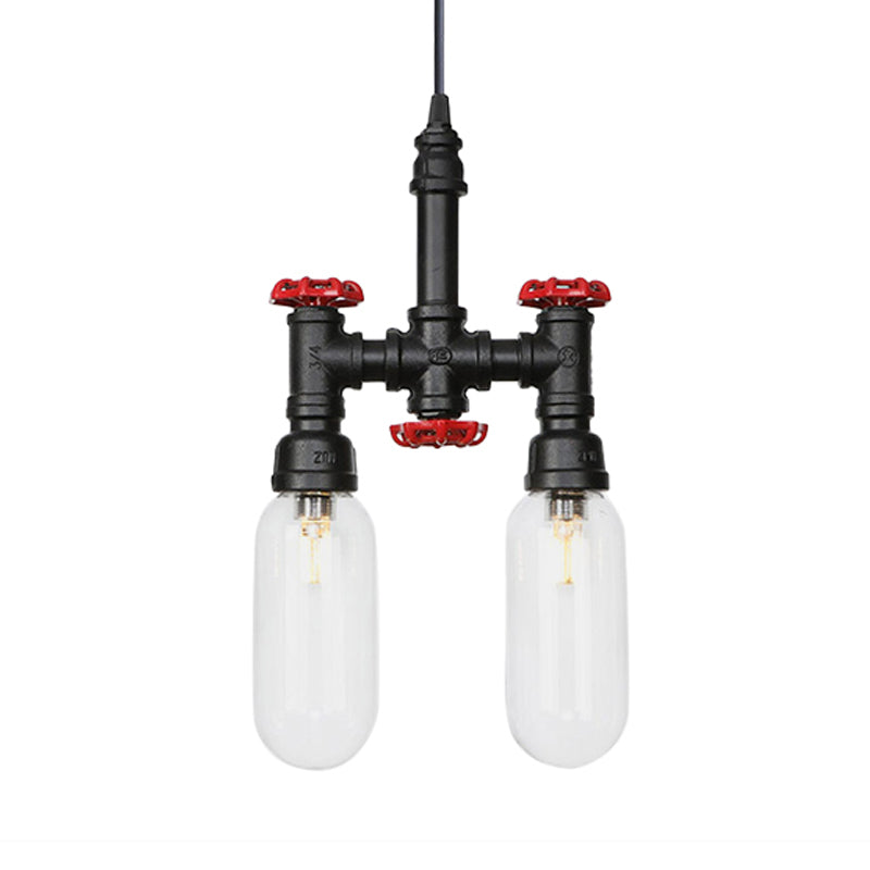 Black Piping Chandelier Lighting Industrial Iron Pendant Lamp - Rebooters