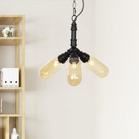 2/3/5 Heads Metal Hanging Light Kit Antiqued Black Sputnik Chandelier - Rebooters