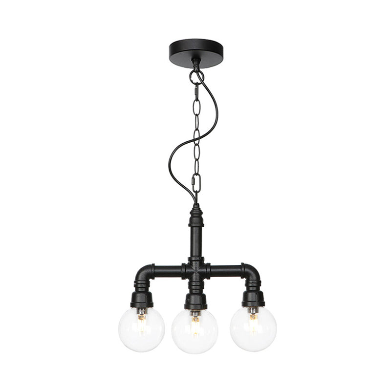 Metallic Black Hanging Lighting Piping 3/4 Heads LED Chandelier - Rebooters