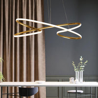 31.5"/39" Wide Twist Acrylic Chandelier Lighting Modernist Led Chrome Gold Pendant Light - Rebooters
