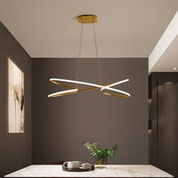 31.5"/39" Wide Twist Acrylic Chandelier Lighting Modernist Led Chrome Gold Pendant Light - Rebooters