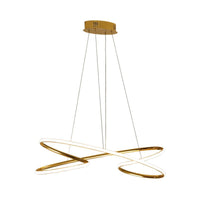 31.5"/39" Wide Twist Acrylic Chandelier Lighting Modernist Led Chrome Gold Pendant Light - Rebooters