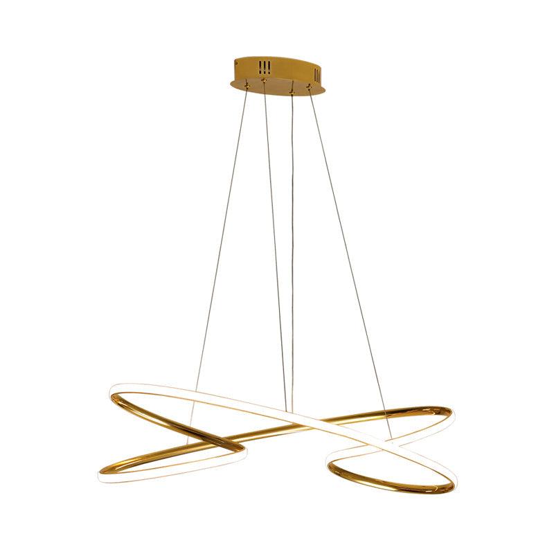 31.5"/39" Wide Twist Acrylic Chandelier Lighting Modernist Led Chrome Gold Pendant Light - Rebooters