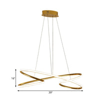 31.5"/39" Wide Twist Acrylic Chandelier Lighting Modernist Led Chrome Gold Pendant Light - Rebooters