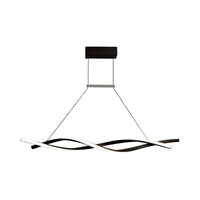 Acrylic Wave Chandelier Lighting Modernist Led Black Grey Pendant - Rebooters