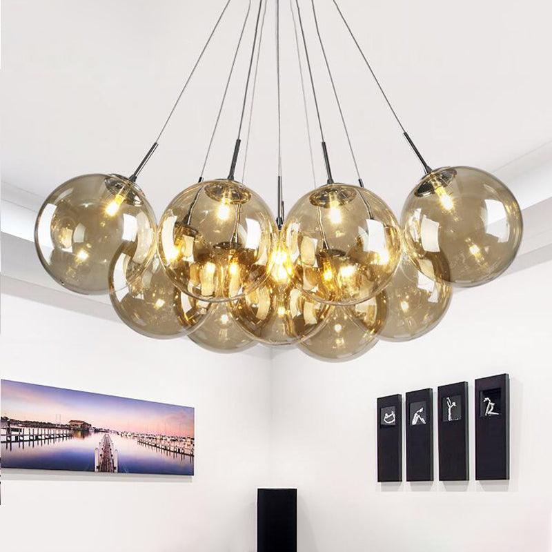 10 Lights Living Room Multi Light Pendant Modern Chrome LED Ceiling Lamp - Rebooters