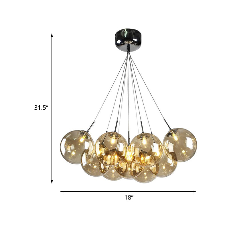 10 Lights Living Room Multi Light Pendant Modern Chrome LED Ceiling Lamp - Rebooters