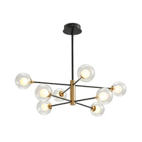 Ball Living Room Hanging Lighting Clear Glass 8-Light Modern Pendant Chandelier - Rebooters