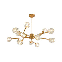 15-Bulb Living Room Suspension Light Modernist Gold Chandelier - Rebooters