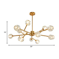 15-Bulb Living Room Suspension Light Modernist Gold Chandelier - Rebooters