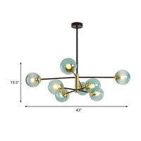 8-Light Living Room Pendant Chandelier Brass Light Fixture - Rebooters