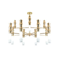 Bamboo Chandelier Lighting Post-Modern Metal 12 Heads Gold Hanging Lamp - Rebooters