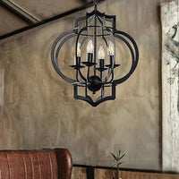 4-Bulb Ceiling Lamp with Candle Metal Shade in Black - Rebooters