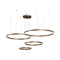 3/4-Light Circular LED Chandelier Contemporary Coffee Acrylic Pendant Lighting - Rebooters