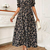 Floral Print Maxi Dress with Puff Sleeves for Women Rebooters Maxi Women's Dresses