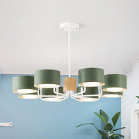 8 Heads Living Room Chandelier Modernist Grey Green White Finish - Rebooters