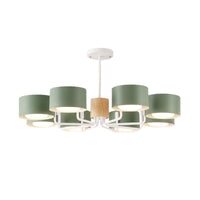 8 Heads Living Room Chandelier Modernist Grey Green White Finish - Rebooters