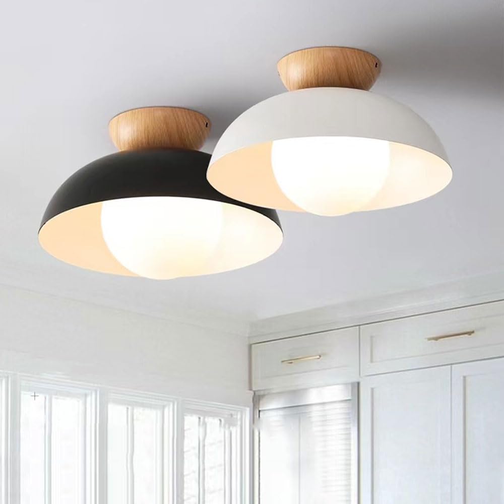 White Modern Semicircular Bedroom Ceiling Lamp Fixture - Rebooters