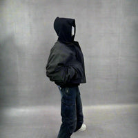 Men's Gothic Two Piece Jacket Faux Leather Oversize Hoodie - Rebooters Mens Leather Jackets