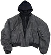 Men's Gothic Two Piece Jacket Faux Leather Oversize Hoodie - Rebooters Mens Leather Jackets