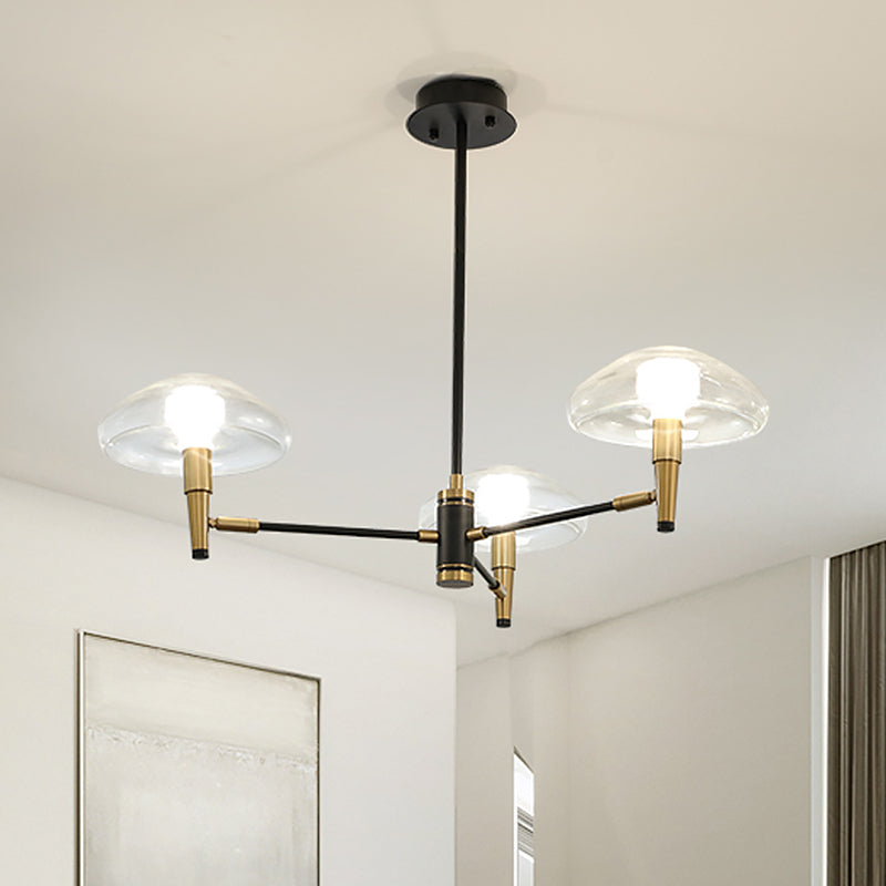 3-Light Bedroom Chandelier Modernism Black Pendant Light - Rebooters