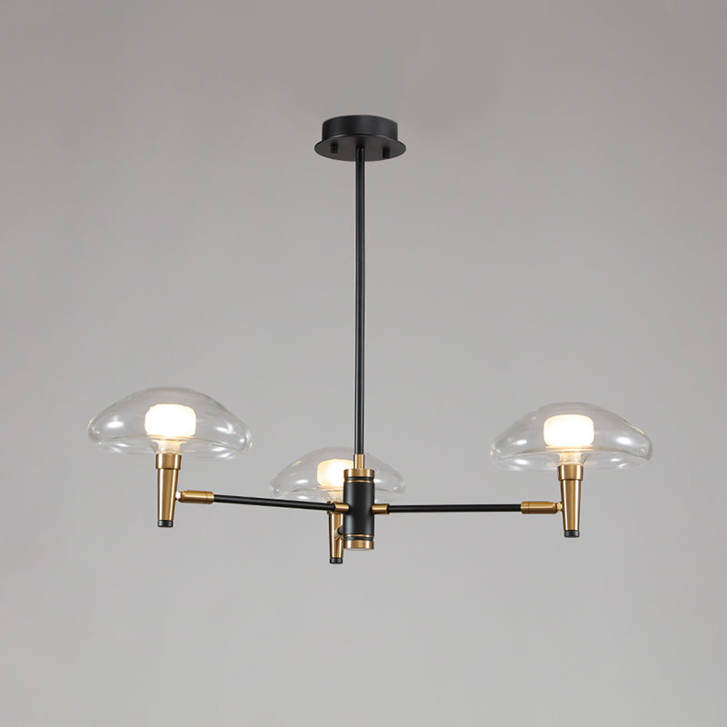 3-Light Bedroom Chandelier Modernism Black Pendant Light - Rebooters