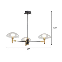 3-Light Bedroom Chandelier Modernism Black Pendant Light - Rebooters