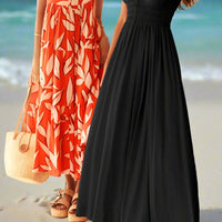 Matilda Sleeveless Maxi Dress with Flattering Ruched Detailing - Rebooters -Women's Dresses