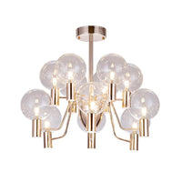 12 Bulbs Living Room Chandelier Minimalist Gold Pendant Light - Rebooters